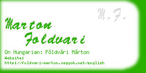 marton foldvari business card